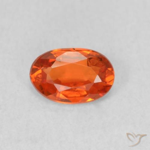 0.51ct Natural Naranja medio Zafiro, Ovalada, VS, Photo A