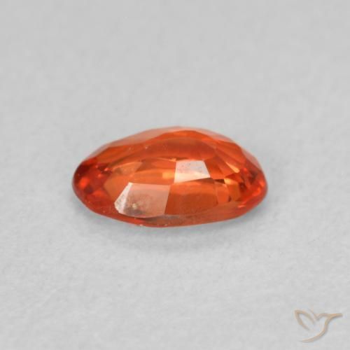 Zafiro Naranja medio natural de 0.52 ct, Ovalada, VS