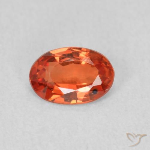 0.56ct Natural Naranja rojizo Zafiro, Ovalada, VS