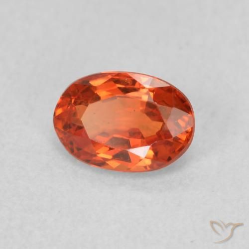 Zafiro Naranja cálido natural de 0.73 ct, Ovalada, VS