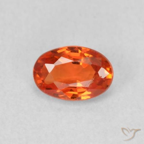 0.61ct Natural Naranja fuego Zafiro, Ovalada, VS
