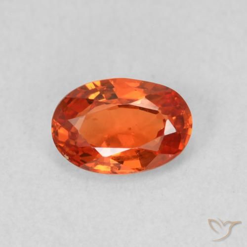0.54ct Natural Naranja rojizo Zafiro, Ovalada, VS
