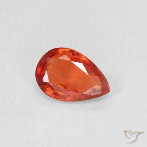 Zafiro Rojo medio natural de 0.46 ct, En forma de pera, VVS-VS