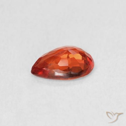 Zafiro Rojo medio natural de 0.46 ct, En forma de pera, VVS-VS