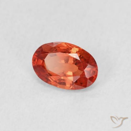 Zafiro Rojo carmesí claro natural de 0.64 ct, Ovalada, VVS-VS