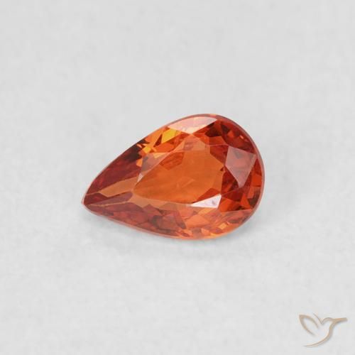 0.39ct Natural Naranja rojizo Zafiro, En forma de pera, VVS-VS