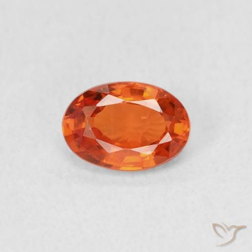 0.69ct Natural Naranja rojizo Zafiro, Ovalada, VS