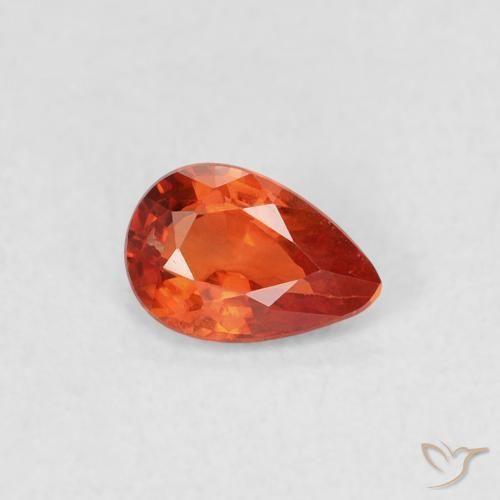 0.47ct Natural Naranja cálido Zafiro, En forma de pera, VVS-VS