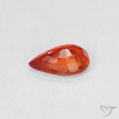 Zafiro Naranja cálido natural de 0.47 ct, En forma de pera, VVS-VS