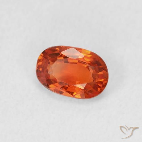Zafiro Naranja medio natural de 0.62 ct, Ovalada, VVS-VS