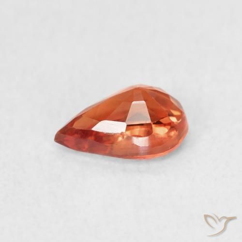 Zafiro Rojo intenso natural de 0.51 ct, En forma de pera, VVS-VS