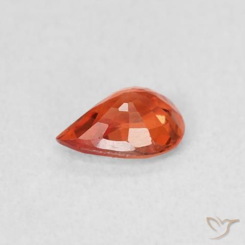 Zafiro Rojo intenso natural de 0.47 ct, En forma de pera, VVS-VS