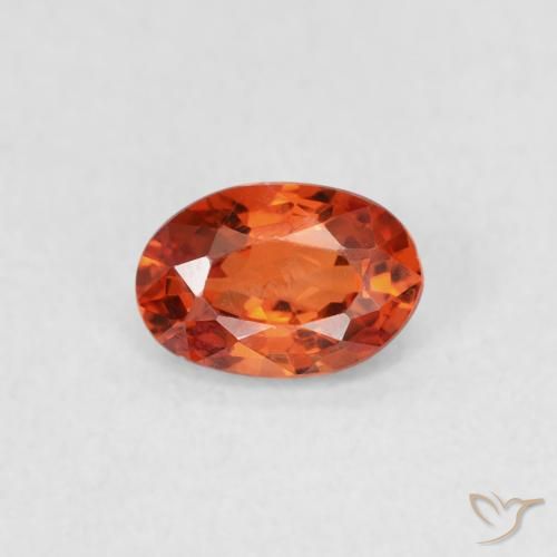 0.58ct Natural Naranja rojizo Zafiro, Ovalada, VVS