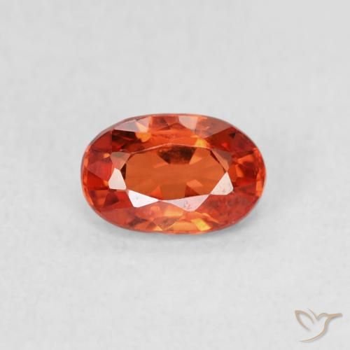 0.65ct Natural Naranja rojizo Zafiro, Ovalada, VVS