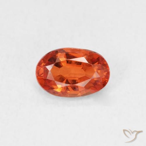 0.59ct Natural Naranja rojizo Zafiro, Ovalada, VS