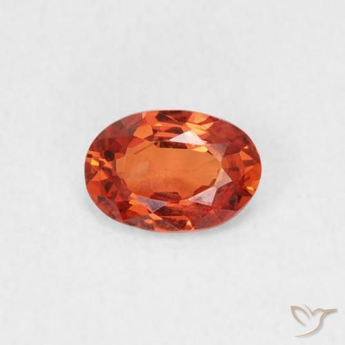 0.49ct Natural Naranja rojizo Zafiro, Ovalada, VVS-VS