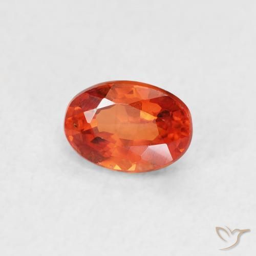 Zafiro Naranja claro natural de 0.73 ct, Ovalada, VVS-VS