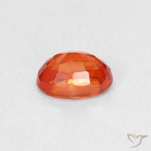 Zafiro Naranja claro natural de 0.73 ct, Ovalada, VVS-VS