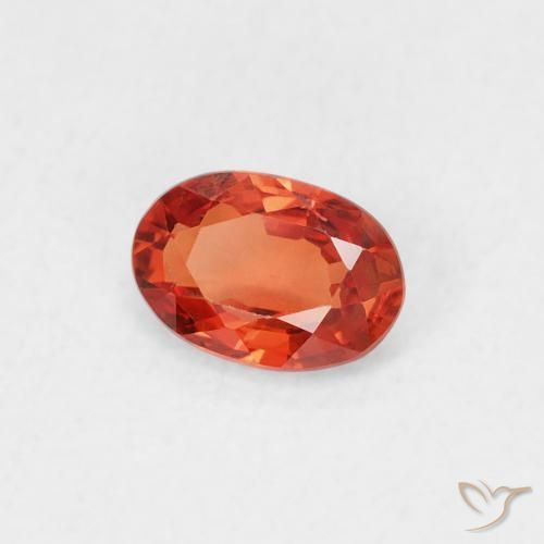 Zafiro Naranja medio natural de 0.51 ct, Ovalada, VVS-VS