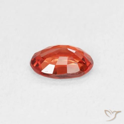 Zafiro Naranja medio natural de 0.51 ct, Ovalada, VVS-VS