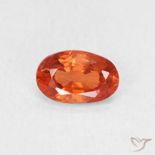 0.62ct Natural Ámbar naranja Zafiro, Ovalada, VS