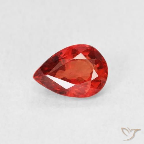 0.63ct Natural Naranja medio Zafiro, En forma de pera, VS