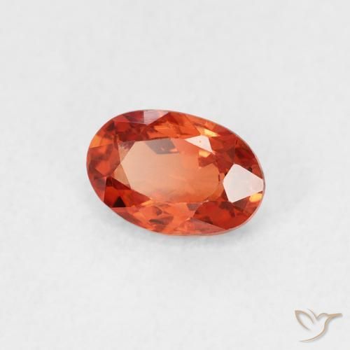 Zafiro Naranja fuego natural de 0.60 ct, Ovalada, VS