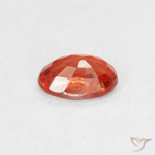 Zafiro Naranja fuego natural de 0.60 ct, Ovalada, VS