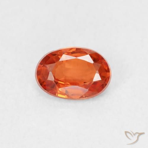 0.52ct Natural Naranja rojizo Zafiro, Ovalada, VS