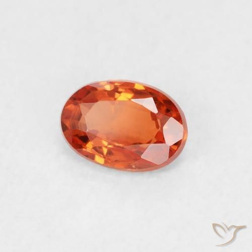 Zafiro Naranja rojizo natural de 0.52 ct, Ovalada, VS