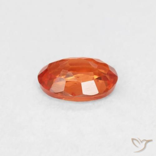 Zafiro Naranja rojizo natural de 0.52 ct, Ovalada, VS