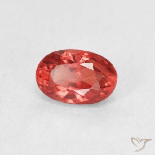 Zafiro Rojo medio natural de 0.75 ct, Ovalada, VS