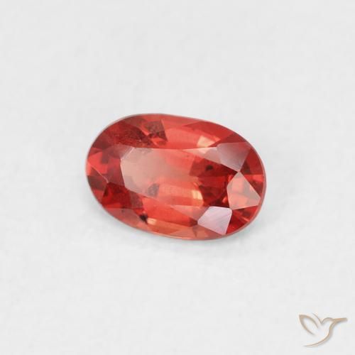 Zafiro Rojo carmesí claro natural de 0.51 ct, Ovalada, VS