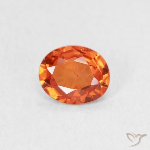 0.49ct Natural Naranja fuego Zafiro, Ovalada, VS