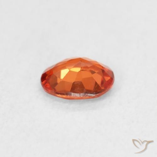 Zafiro Naranja fuego natural de 0.49 ct, Ovalada, VS