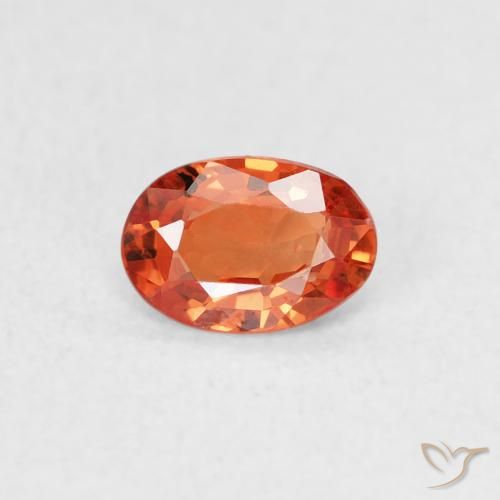 0.48ct Natural Naranja fuego Zafiro, Ovalada, VS
