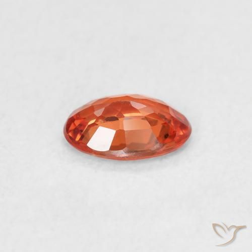 Zafiro Naranja fuego natural de 0.48 ct, Ovalada, VS