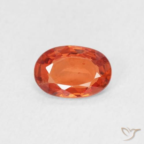 0.55ct Natural Naranja rojizo Zafiro, Ovalada, VS