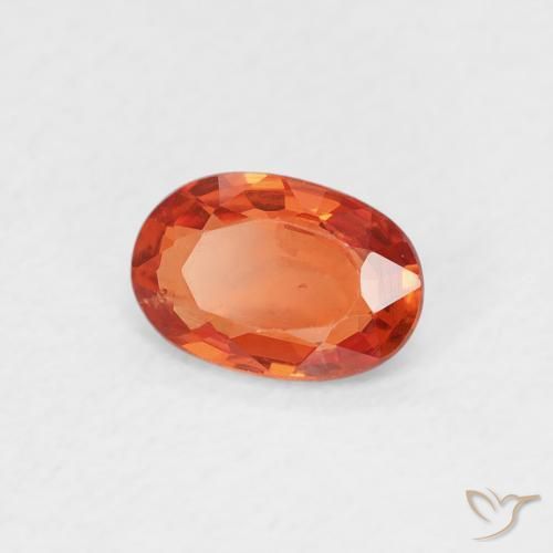 Zafiro Naranja rojizo natural de 0.55 ct, Ovalada, VS