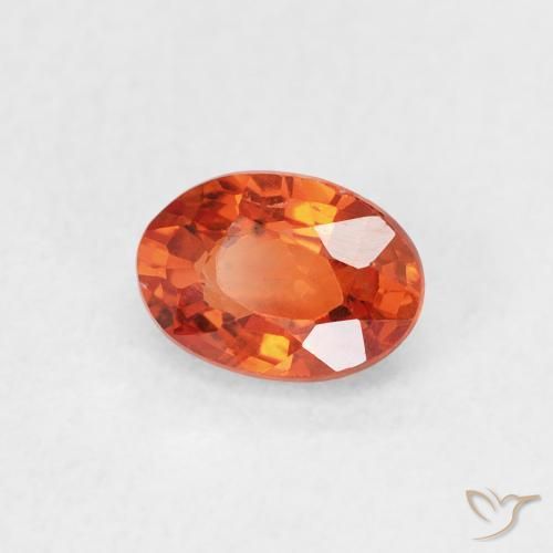 Zafiro Naranja fuego natural de 0.73 ct, Ovalada, VS