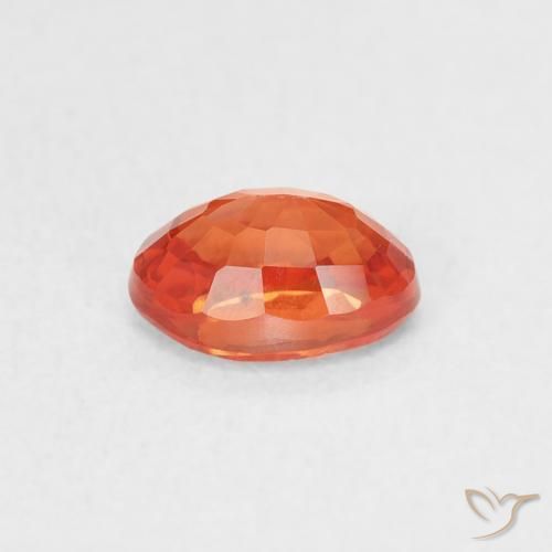 Zafiro Naranja fuego natural de 0.73 ct, Ovalada, VS