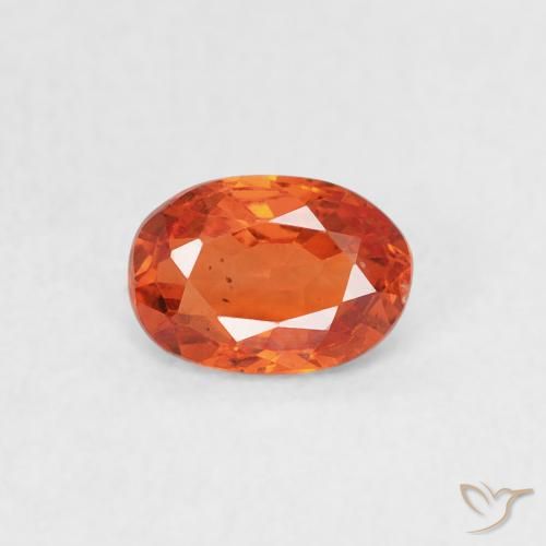 0.59ct Natural Naranja rojizo Zafiro, Ovalada, VS