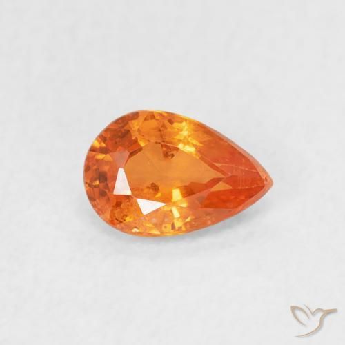 0.54ct Natural Naranja claro Zafiro, En forma de pera, VS