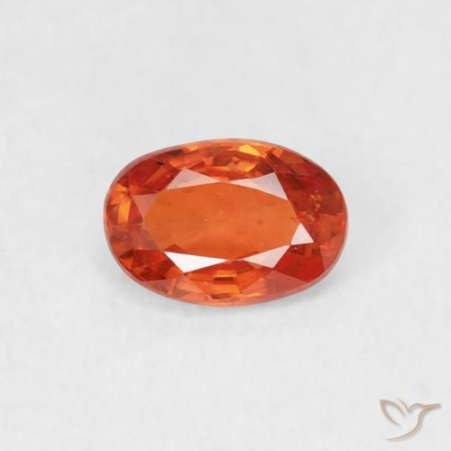 0.63ct Natural Naranja medio Zafiro, Ovalada, VS