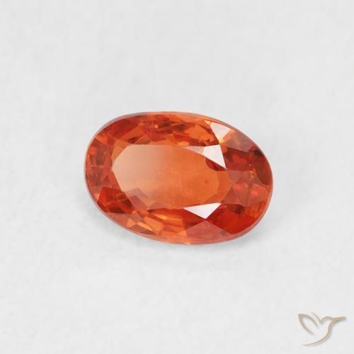 Zafiro Naranja medio natural de 0.63 ct, Ovalada, VS