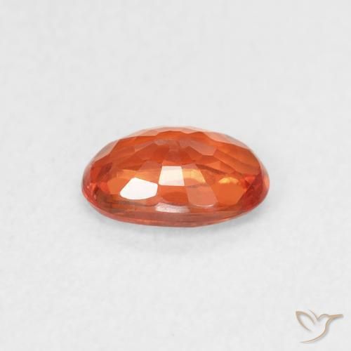 Zafiro Naranja medio natural de 0.63 ct, Ovalada, VS