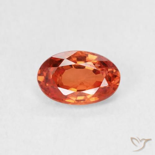 0.66ct Natural Naranja rojizo Zafiro, Ovalada, VS