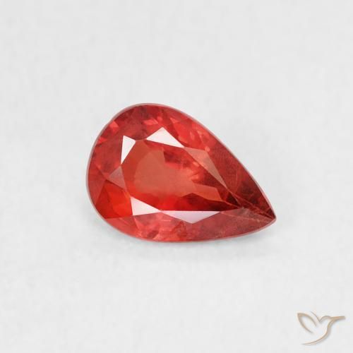 0.48ct Natural Rojo carmesí claro Zafiro, En forma de pera, VS