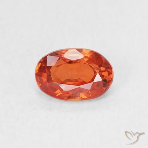 0.77ct Natural Naranja rojizo Zafiro, Ovalada, VS
