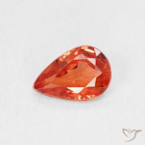 0.44ct Natural Naranja fuego Zafiro, En forma de pera, VS